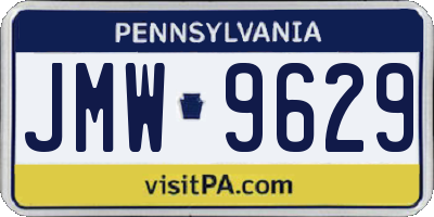 PA license plate JMW9629