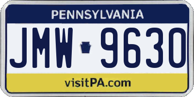 PA license plate JMW9630