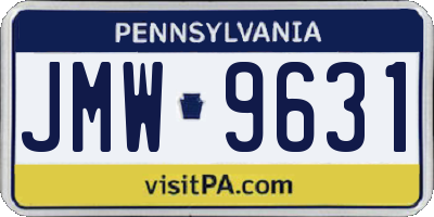 PA license plate JMW9631