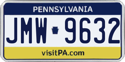 PA license plate JMW9632