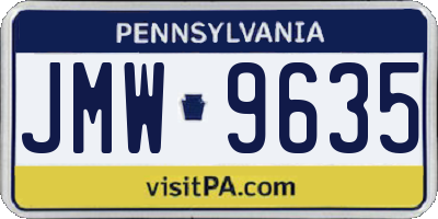 PA license plate JMW9635