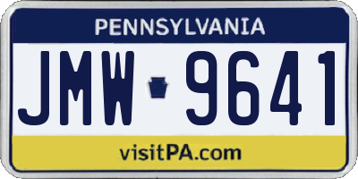 PA license plate JMW9641