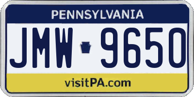 PA license plate JMW9650