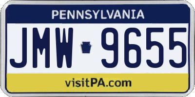 PA license plate JMW9655