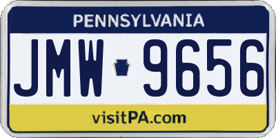 PA license plate JMW9656