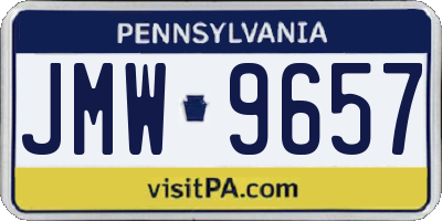 PA license plate JMW9657