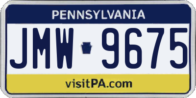 PA license plate JMW9675
