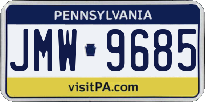 PA license plate JMW9685