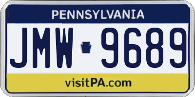 PA license plate JMW9689