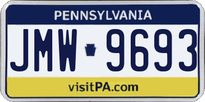 PA license plate JMW9693
