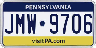 PA license plate JMW9706