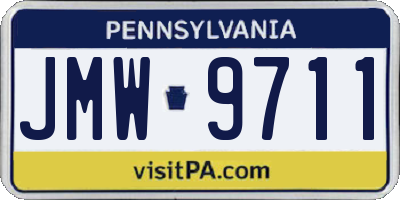 PA license plate JMW9711