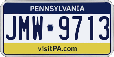 PA license plate JMW9713