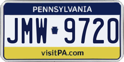 PA license plate JMW9720