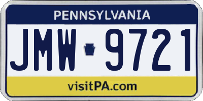 PA license plate JMW9721