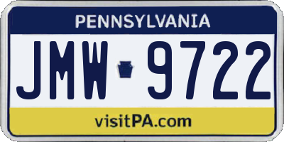PA license plate JMW9722