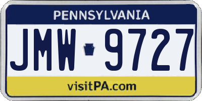 PA license plate JMW9727