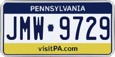 PA license plate JMW9729