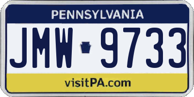 PA license plate JMW9733