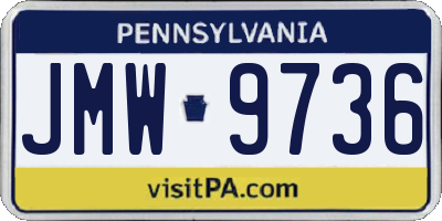 PA license plate JMW9736