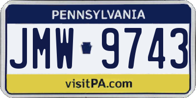 PA license plate JMW9743