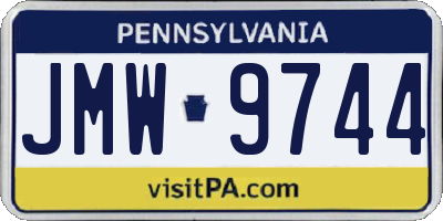 PA license plate JMW9744