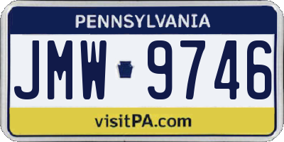 PA license plate JMW9746