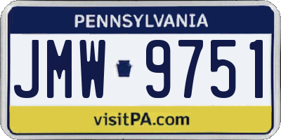 PA license plate JMW9751