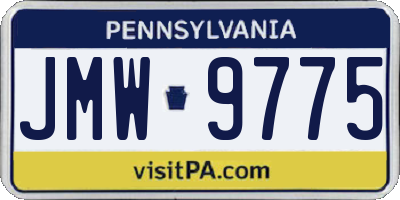 PA license plate JMW9775