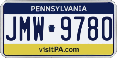 PA license plate JMW9780