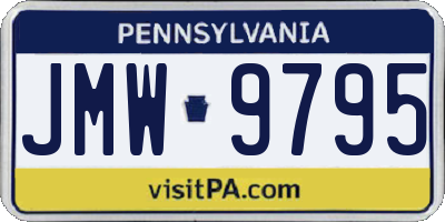 PA license plate JMW9795