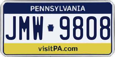 PA license plate JMW9808