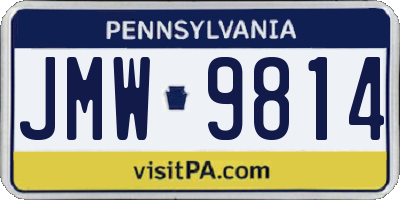 PA license plate JMW9814