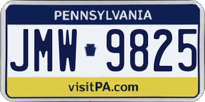 PA license plate JMW9825