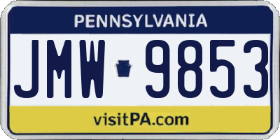 PA license plate JMW9853