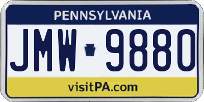 PA license plate JMW9880