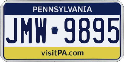 PA license plate JMW9895