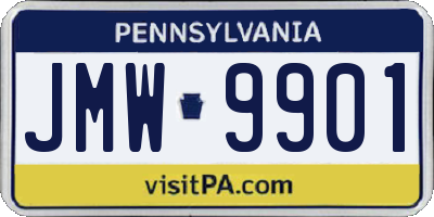 PA license plate JMW9901