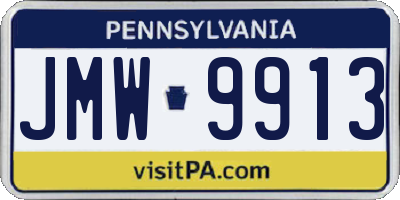PA license plate JMW9913