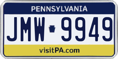 PA license plate JMW9949