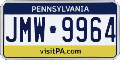 PA license plate JMW9964