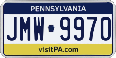 PA license plate JMW9970