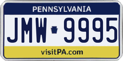 PA license plate JMW9995
