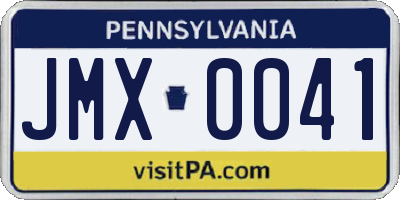PA license plate JMX0041