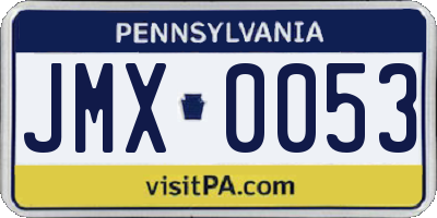 PA license plate JMX0053