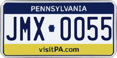 PA license plate JMX0055