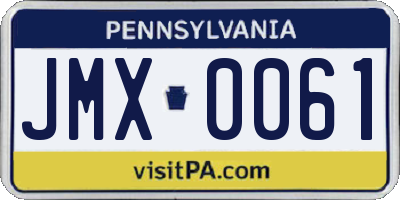 PA license plate JMX0061