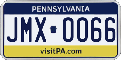PA license plate JMX0066