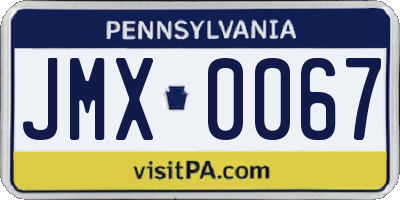 PA license plate JMX0067