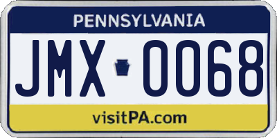 PA license plate JMX0068